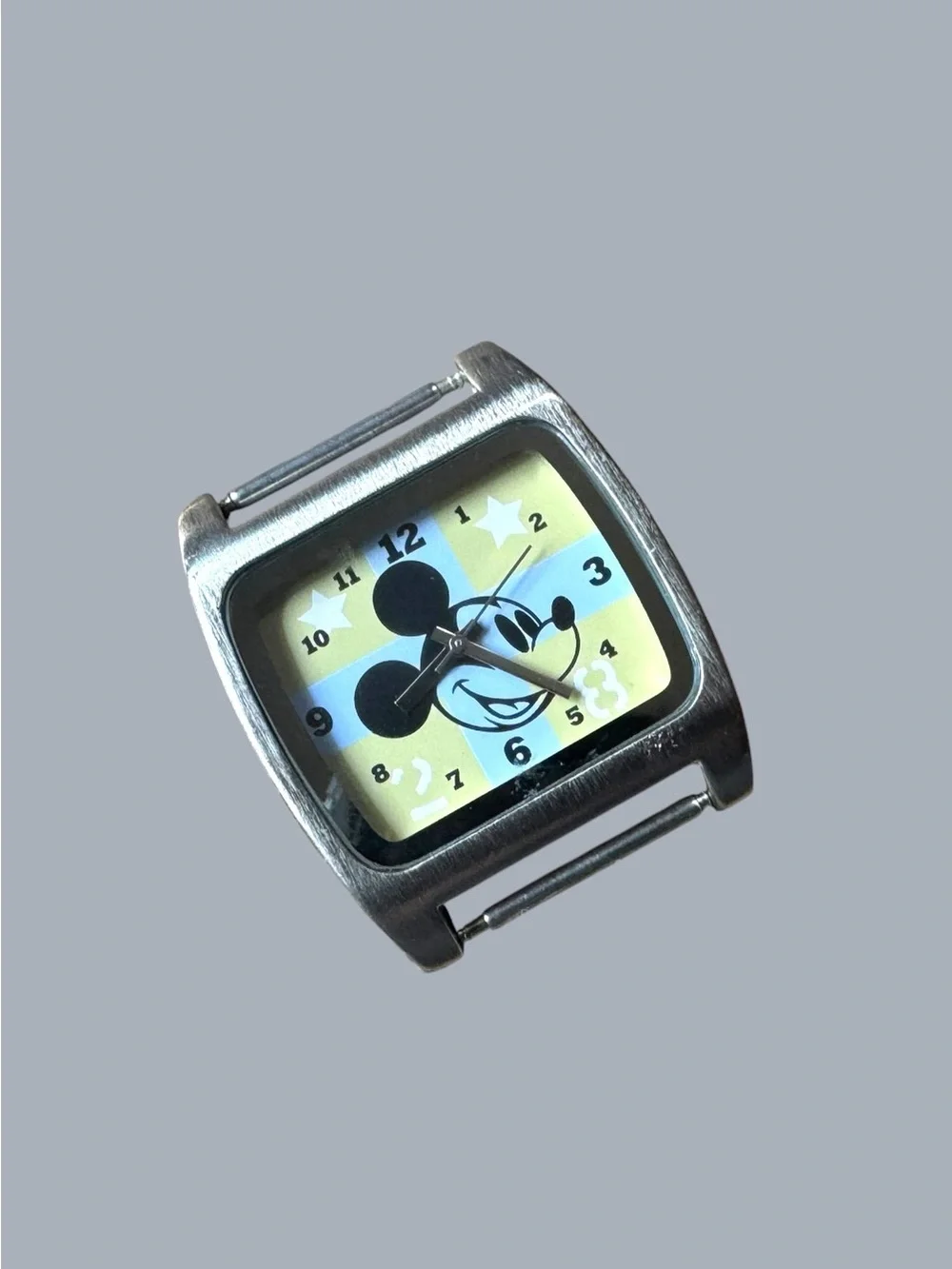 Vintage Disney Store Mickey Mouse Square Watch Japan Movement Stainless Steel No